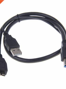 Dual USB 3.0 A Male to Micro-B Male+Male Power Supply Y Cabl