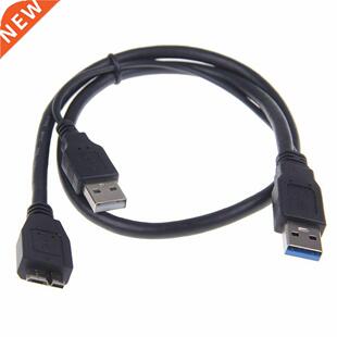 Dual USB 3.0 A Male to Micro-B Male+Male Power Supply Y Cabl