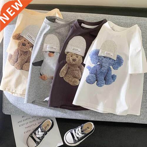 MILANCEL Summer Kids T-irt Cute Animal Girls Tees ort Sl