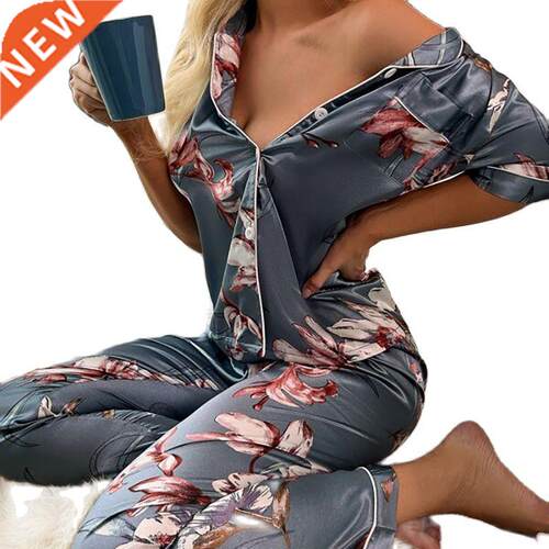 Pyjama Femme 2 piece set Women's Short Sleeve Pajamas Summer