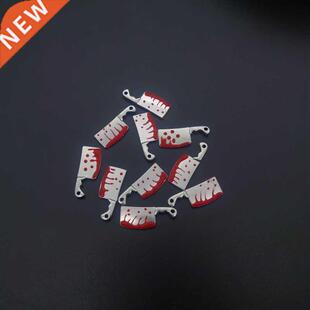 10pcs Halloween Zinc Alloy Silver Color Chef Cleaver Charms