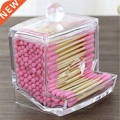 Acrylic Cotton Swabs Storage Holder Box Portable Transparent