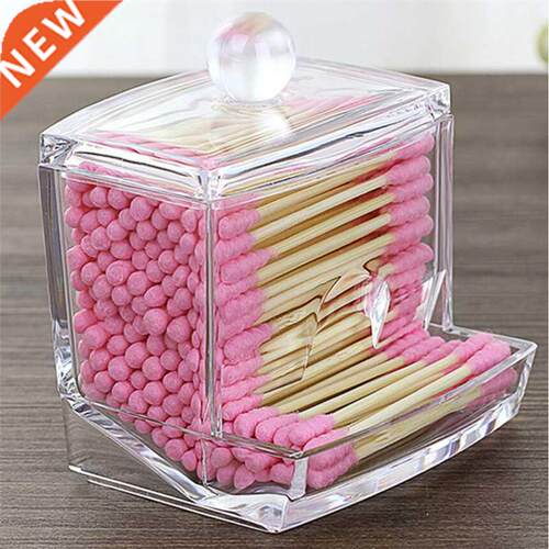 Acrylic Cotton Swabs Storage Holder Box Portable Transparent