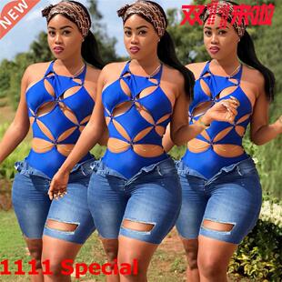 Thenewsummer2023women'selasticatedrippedjeans牛仔裤女