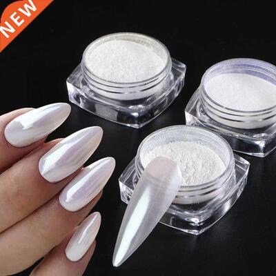 Mirror Nail Powder Pigment Pearl White Rubbing on Nail Art G
