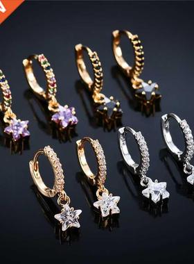 Colorful ar Earrings Fashion Ins yle Women Ear ud Copp