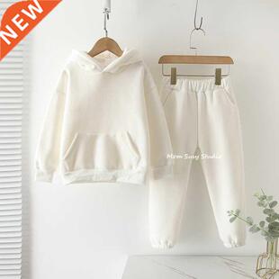 Baby Girl Boy Cotton Clothes Set Hoodie+Pant 2PCS Warm Fleec