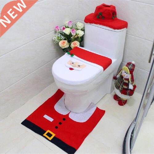 Christmas Decoration 3 PCS Santa Clause Pattern Toilet Seat