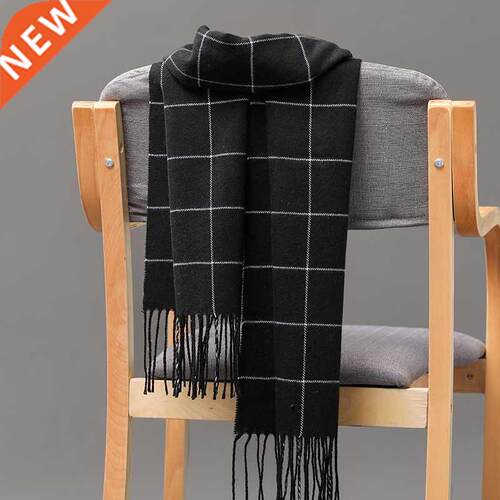 190*35cm Men girls neckwear cashmere check children scarf in