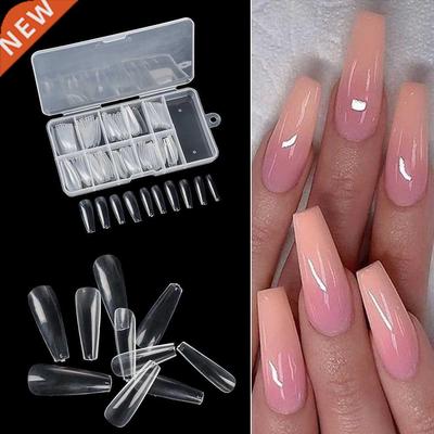 100pcs/box Full Cover Fake Nail Artificial Press on Long Bal