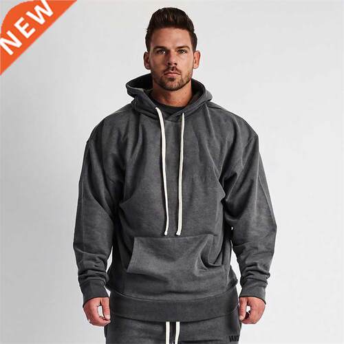 Spring Autumn New Cotton Pullover Hoodie Loose Solid Color S