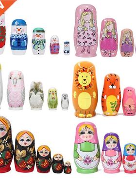 Snowman Russian Nesting Dolls Wooden Russian Handicrt