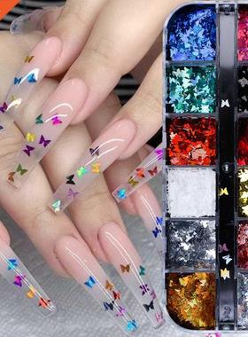 Nal Pallette Butterfly Sparkly Mrror Slce Nal Art Sequ