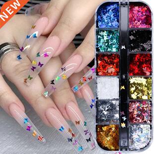 Nal Pallette Butterfly Sparkly Mrror Slce Nal Art Sequ