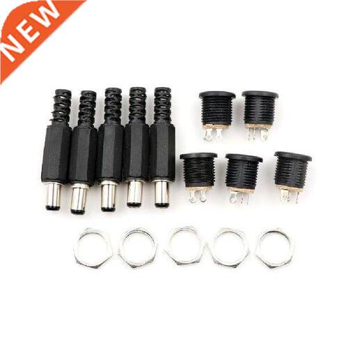 10Pcs 12V 3A Plastic Male Plugs + Female Socket Panel Mount