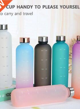1000ML Portable Large-Capacty Water Bottle Tme Marker