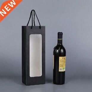 1pcs Ins Popular Visible Gift Package Wine Paper Bag With