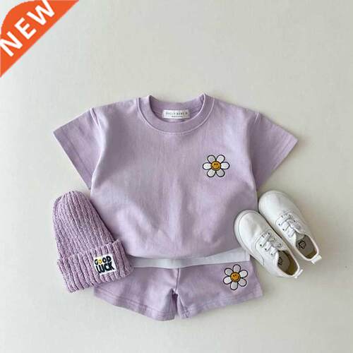 Summer New Toddler Baby Boys Girrls Clothes Sets Cartoon Flo
