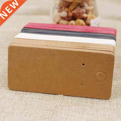 100pcs 4*9cm kraft/black /hot pink/white paper blank jewelry