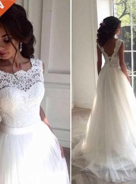 Robe De Mariee Long Suknia ?lubna Vestidos Satin Wedding Dre