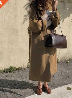 2021 Korea Autumn And Winter New Woolen Overcoat Women X-Lon