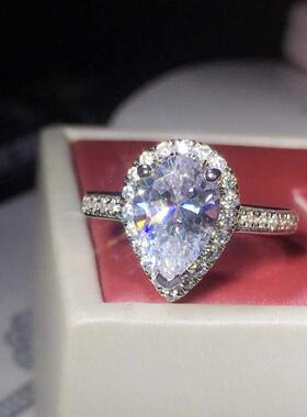 TR1051 luxurious Style 3 Carat sona Gem Pear Cut Engagemen