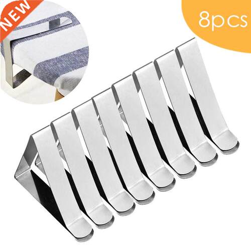 8PCS Clips Stainless Steel Tablecloth Clamp Portable Table C