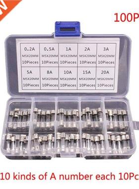 100Pcs/ox 5x20mm Fast low Glass Fuse Assorted Kit 250V 0.2