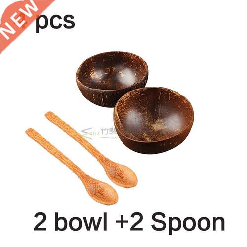 Natural Coconut Bowl Spoon set Creative Coconut Shell Fruit