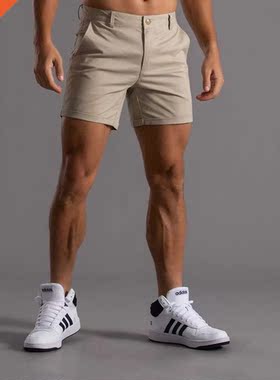 Khaki Shorts Men Casual Shorts Summer Solid Color Knee Lengt