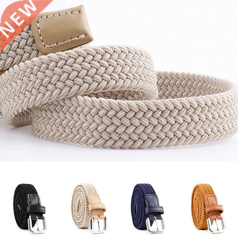 New Unisex Casual Stch Woven Belt Women Men Elastic Belts Fo