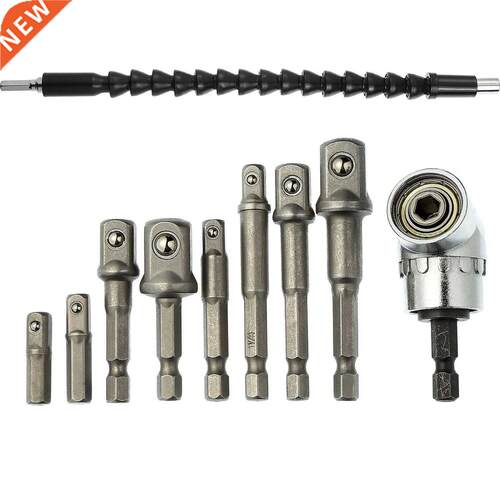 8 Pieces Socket Adapter Impact Hex Shank Drill Nut Driver Po