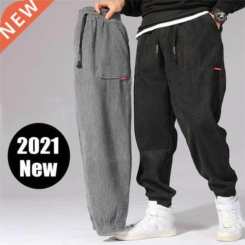 New Spring Men Trousers 2021 Elastic Waist Corduroy Pants Fa