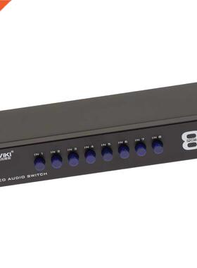 AV Switch Box Switcher 8 Way Port RCA Stereo Audio Video Com