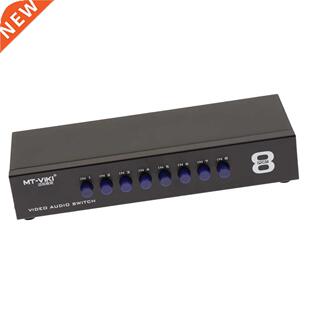 AV Switch Box Switcher 8 Way Port RCA Stereo Audio Video Com