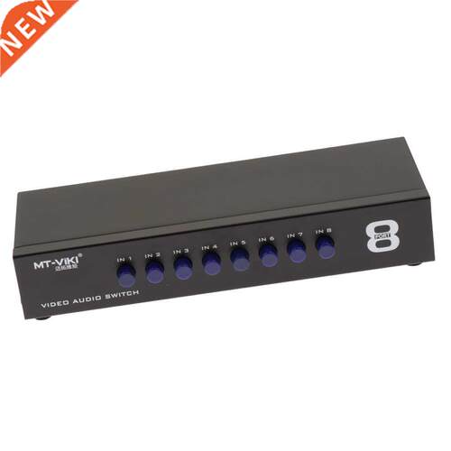 AV Switch Box Switcher 8 Way Port RCA Stereo Audio Video Com