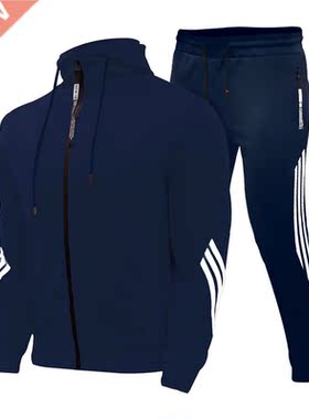 2021 Spring Autumn Logo Custom Hooded Sports Suit Men