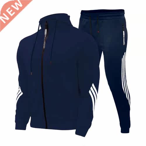 2021 Spring Autumn Logo Custom Hooded Sports Suit Men