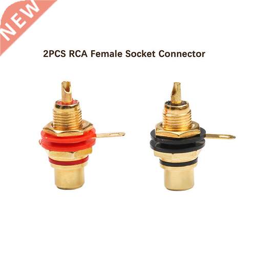 2PCS/1 Pair RCA Female Socket Connector Chassis Panel Mount
