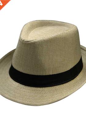 summer Fedora Hat for Men Faionable Elegant Vintage Black