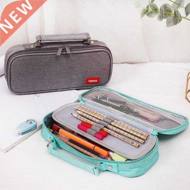 Portable Canvas Pencil Case Large Capacity Stationery Box Mu图片