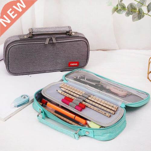 Portable Canvas Pencil Case Large Capacity Stationery Box Mu