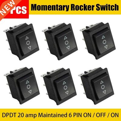 6pcs Momentary Rocker Switch 6 PIN ON / OFF / ON Both Side
