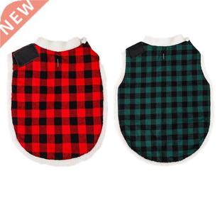 Warm Dog Clothes Winter Plaid Windproof Pet Dog Coat for
