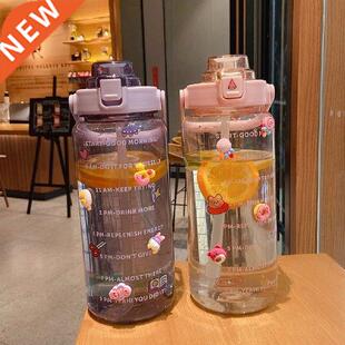 2L Outdoor Sport Water Bottle with Straw Large Capacity