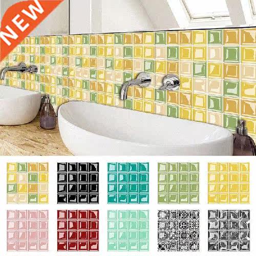 10pcs PVC Mosac Wall Stckers Ktchen Bathroom Adhesve