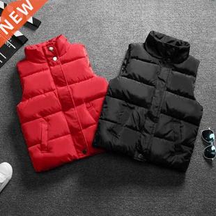 Solid Color Children Stnd Collr Cotton Vests utumn Winter
