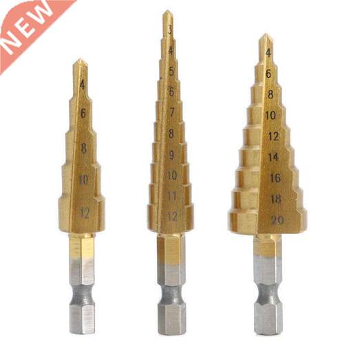 Pcs HighSpeed Steel Step Drill Bit Set Power Tools Cone Ti