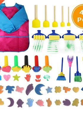44pcs Sponge Painting Brues Kit Mini  Painting Kits Ear