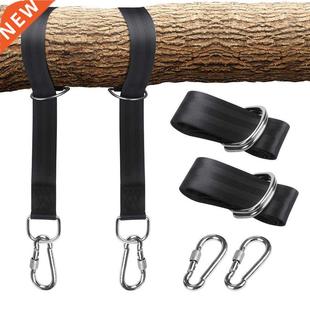 One Pair Tree Swing Hanging Kit Hammock Straps Rope Carabine